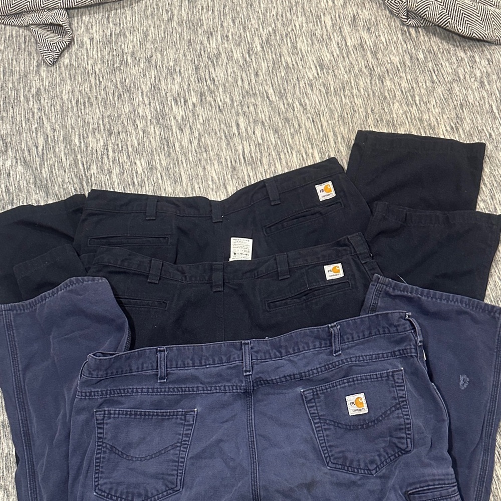 Carhartt FR Dark Blue and Black Pants Set of 3 42x32